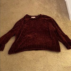 Maroon Philosophy brand velvet sweater